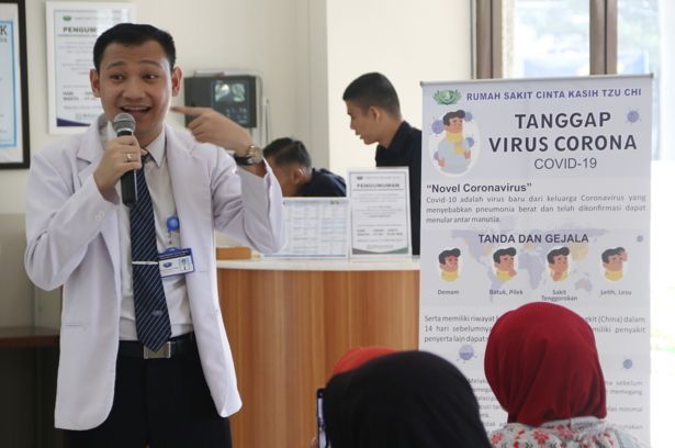 Penyuluhan tentang virus corona di RSCK Tzu Chi pada bulan Februari (tzuchi.or.id)