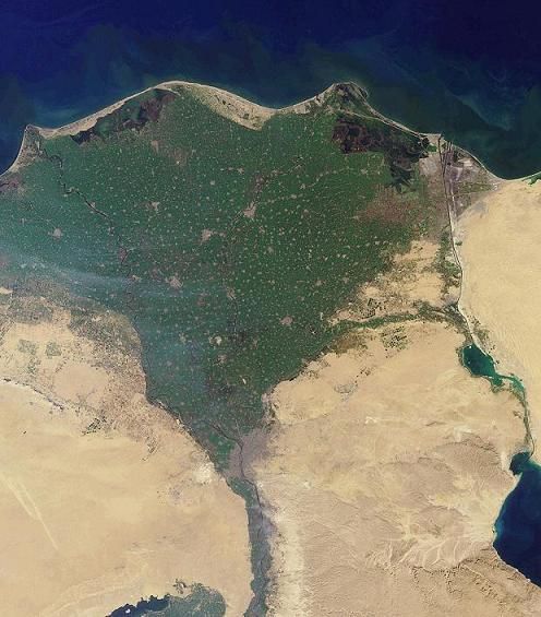 Delta Sungai Nil Yang Tersedimentasi Selama Ratusan Ribu Tahun (Source : NASA)