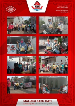 Dok. Foto bersama para warga penerima bantuan beras dan masker | dok. forum relawan jokowi