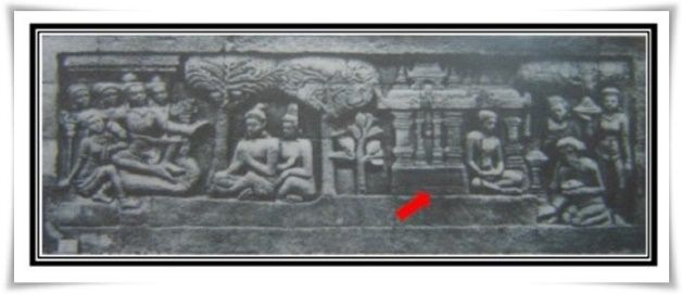 Vihara sebagaimana pada panil relief di Candi Borobudur (Foto: Balar DIY)