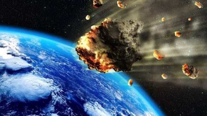 ilustrasi asteroid yang jatuh menuju bumi | sumber liputan6.com