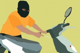 Ilustrasi pencurian sepeda motor. | Gambar: Antara