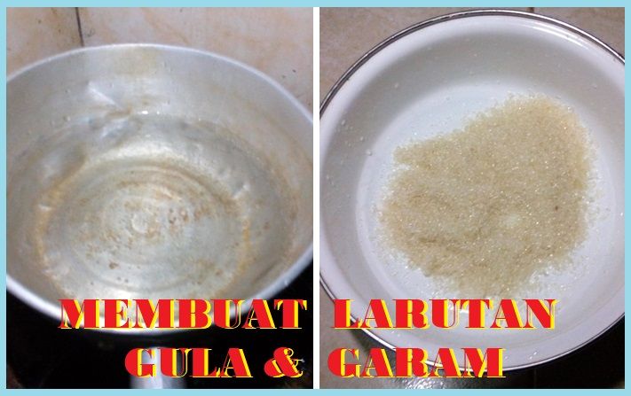 Membuat larutan gula dan garam (Sumber: dokumen pribadi)