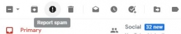 Gambar tombol Report spam (Tangkapan layar google mail) 