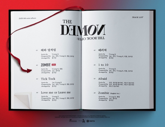 Track List The Book of Us: The Demon (Twitter/@day6official)