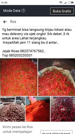 Salah satu toko di pasar yang juga menjual online. Foto Facebook Ros