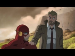 Constantine meyakinkan Flash untuk membuat Flashpoint | property of Warner Bros. Animation 