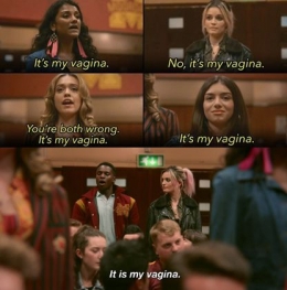 Gambar adegan it's my vagina dalam Sex Education (scoopwhoop.com)