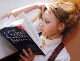 Ilustrasi seorang pelajar sedang membaca sebuah kamus bahasa Inggris (Sumber : pixabay.com/libellule789)