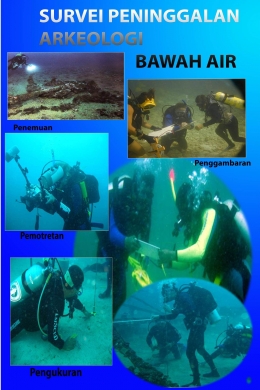 Beberapa kegiatan arkeologi di dalam air (Foto: kebudayaan.kemdikbud.go.id)