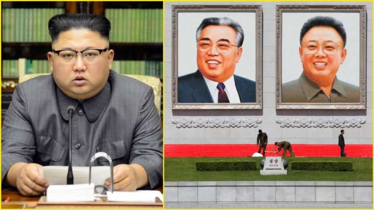 Kim Jong Un, Kim Jong-il, Kim Il Sung , Foto : AFP