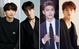 Dari kiri ke kanan; Jungkook BTS; Cha Eunwoo ASTRO; Jaehyun NCT; Mingyu Seventeen. Sumber : Wowkeren