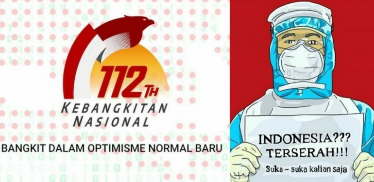 Ilustrasi. Hari Kebangkitan Nasional dan Indonesia Terserah, 2 Hal yang Berbeda (Sumber : Kompas.com dan Ruangobrol.id)
