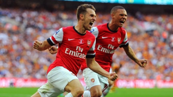 Ramsey rayakan gol kemenangan Arsenal di final tersebut. Gambar: thefa.com
