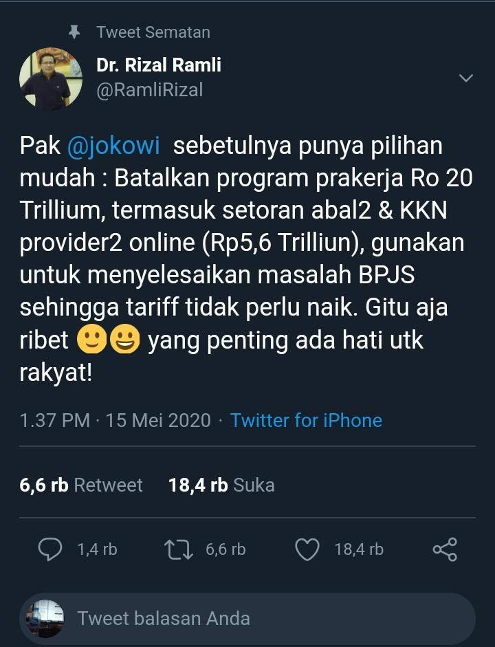 sumber: twitter @RamliRizal