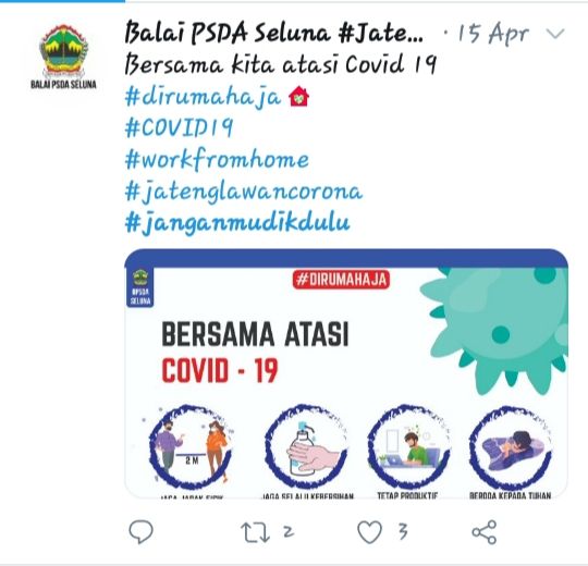 Tangkapan layar, imbauan dari semua pihak untuk #janganmudikdulu |Dok Balai PSDA