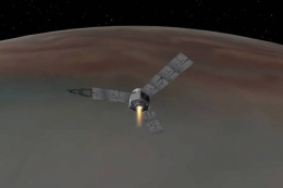 lustrasi pesawat antariksa NASA memasuki orbit Jupiter