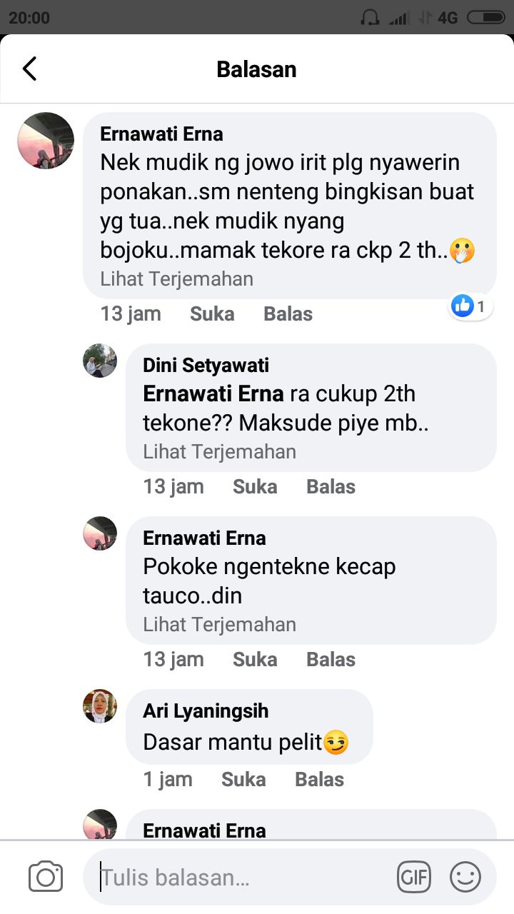 Screenshot Facebook Dini Setyawati