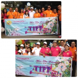 Pengurus & Anggota ESANUATA bersama Pejabat Pemerintah Kota Tomohon dalam acara Pawai Promosi TIFF 2017 di Jakarta (foto dokpri)