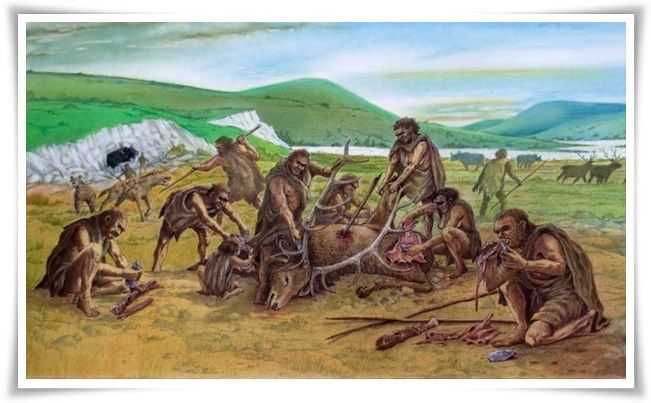 Ilustrasi aktivitas manusia purba (Foto: Faiz)