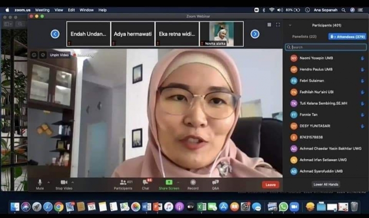Hanif Rani Iswari, SE., MM Moderator Webinar Nasional