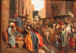 The street and mosque al Ghouri in Cairo, John F Lewis, 1875