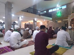 Suasana sholat eid di salah satu masjid di Balikpapan/zona hijau | Dokpri 