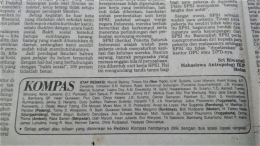 Susunan Redaksi Koran Kompas edisi Minggu, 11 Januari 1987. (Foto: Gapey Sandy) 