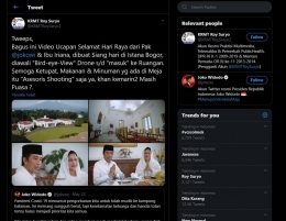 Cuitan Roy Suryo terhadap video Selamat Idul Fitri 1441 H dari Presiden Jokowi - Sumber Foto: capture twitter.com @KRMTRoySuryo2