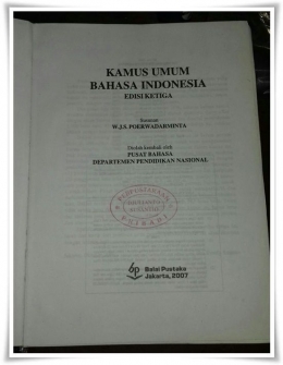 Kamus Umum Bahasa Indonesia karya Poerwadarminta (Dokpri)