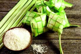 Anyaman janur dan beras putih bahan membuat ketupat (rukita.co)