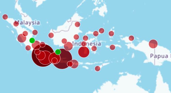 Persebaran paparan Covid-19 di Indonesia tanggal 27 Mei 2020 (Foto: Screenshot kompas.com)