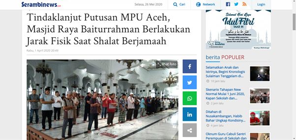 Kegiatan Shalat Jamaah di Mesjid Raya Baiturrahman | Tangkapan layar