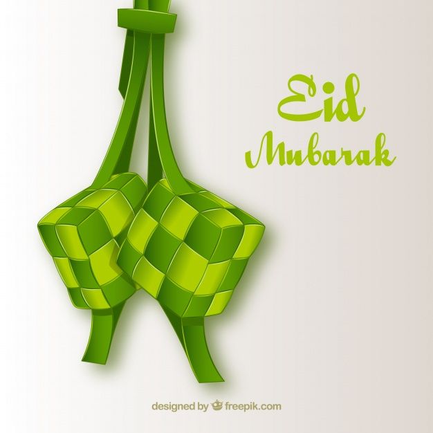 Ucapan selamat hari raya idhul fitri yang menggunakan gambar ketupat | Source : Freepik.com