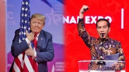 Presiden Donald Trump dan Presiden Jokowi (tribunnews.com)
