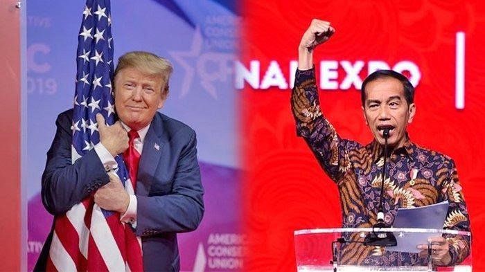 Presiden Donald Trump dan Presiden Jokowi (tribunnews.com)