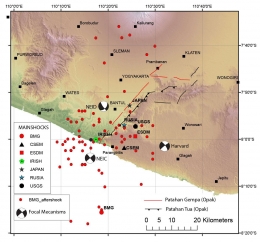 Perbedaan episenter gempa bumi berbagai lembaga karena perbedaan metode dan alat (ESDM/Geomagz) 