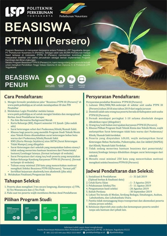 Poster Beasiswa PTPN III