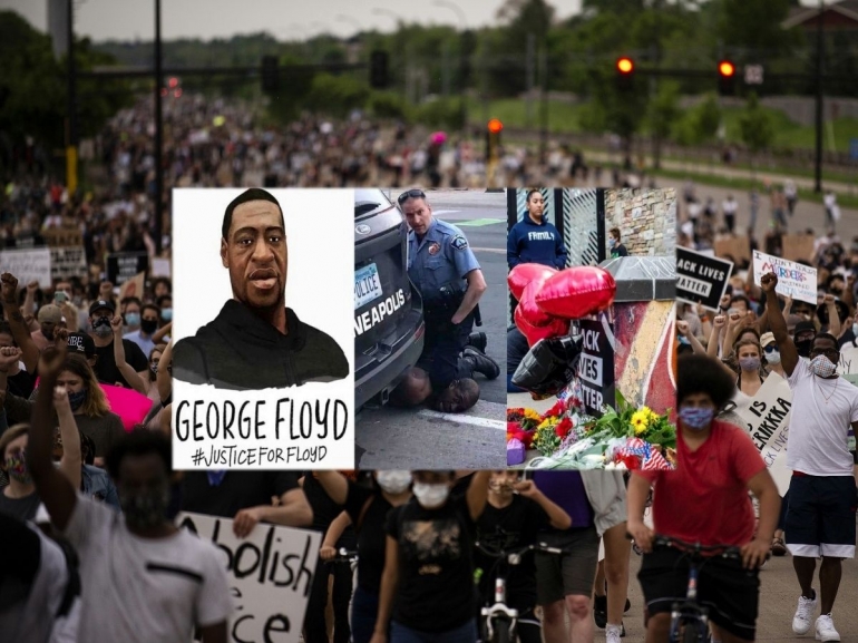 Kematian George Floyd oleh polisi yang menahannya memicu gelombang protes (doc.Time, saimondy.net/ed.Wahyuni)