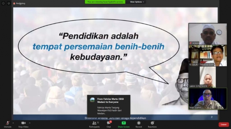 pesan Kihajar Dewantara (dok. pribadi)