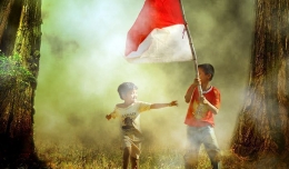 Bendera dan semangat anak Indonesia (hipwee.com)