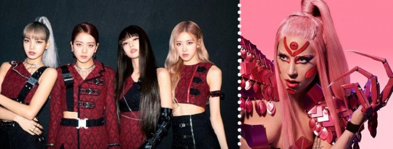 Lady Gaga dan Blackpink dipertemukan dalam Sour Candy (sumber gambar: Kpoppost.com)