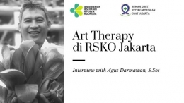 Deskripsi : Art Therapy di RSKO Jakarta wawancara dengan Agus Darmawan, S.Sos I Sumber Foto : dokpri