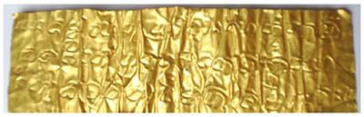 Prasasti asli dari lembaran emas (Foto: iaaipusat.wordpress.com)
