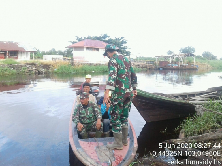 Serka Humaidi Husen, Sertu Tamrin Boas dan pihak perusahaan patroli karhutla dan mitigasi bencana.|Dokpri