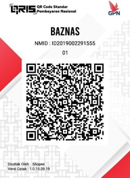 Contoh QRIS yang dimiliki oleh BAZNAS | Dok. Bank Indonesia