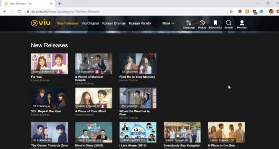 Kategori Kdrama di VIU (sumber: tangkapan layar viu.com)