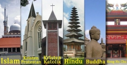 Enam Agama di Indonesia, Sumber: https://sdnpetung1.blogspot.com/ 