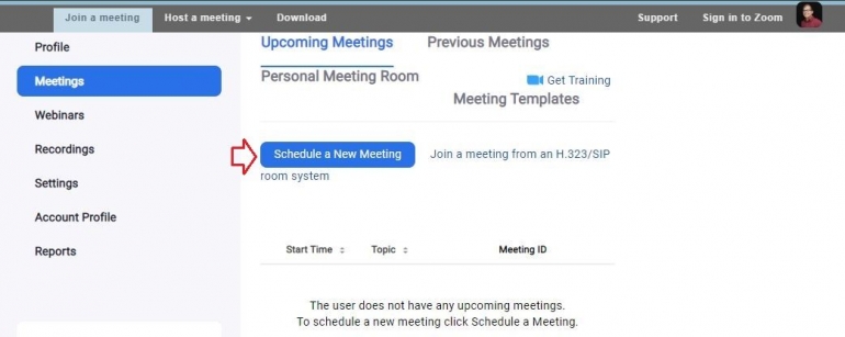 Jadwalkan meeting (screenshot zoom/dokpri)