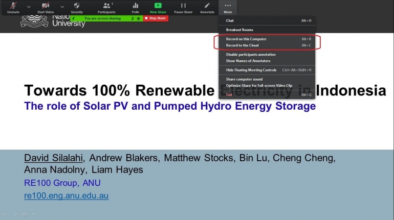 Cek ulang apakah sudah direkam (screenshot zoom/dokpri)